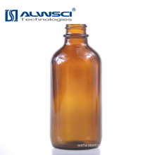 Round boston amber 120ml glass storage bottle with plastic cap